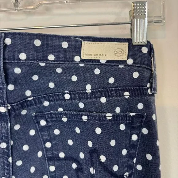 AG Adriano Goldschmied | the Stevie Ankle | Slim Straight leg Jeans | Navy Polka - Picture 6 of 10
